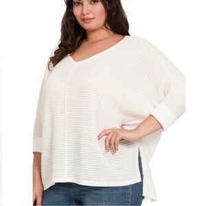 Zenana Waffle Knit Sweater